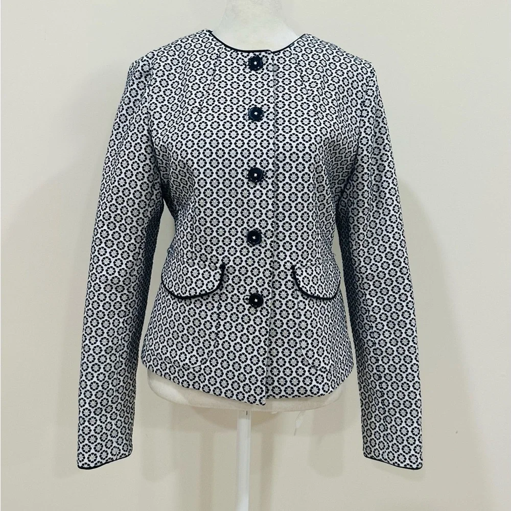 Brooks Brothers Floral Jacquard Cropped Jacket Size‎ 8 - Picture 4 of 15